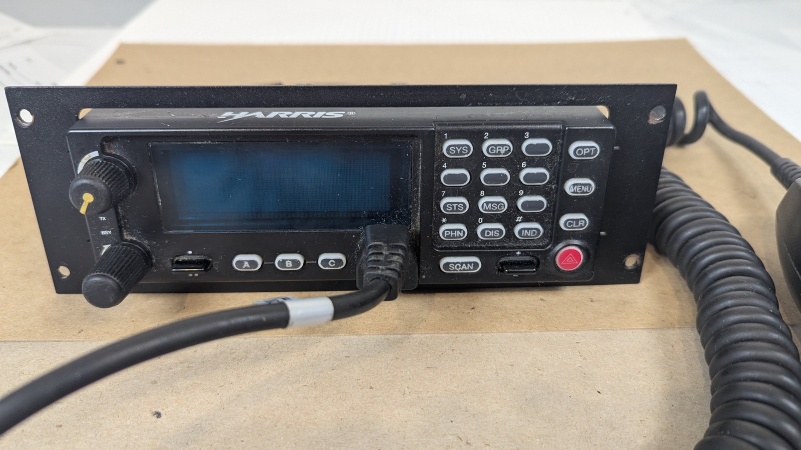 Harris XG-75M M7300 800MHz Mobile Radio Deck Control Head Hand Mic Speaker Set