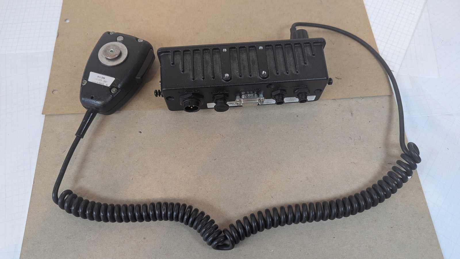 Tyco Harris Macom OpenSky CH-103 Control Head MACDOS0003 + Speaker Mic Powers On