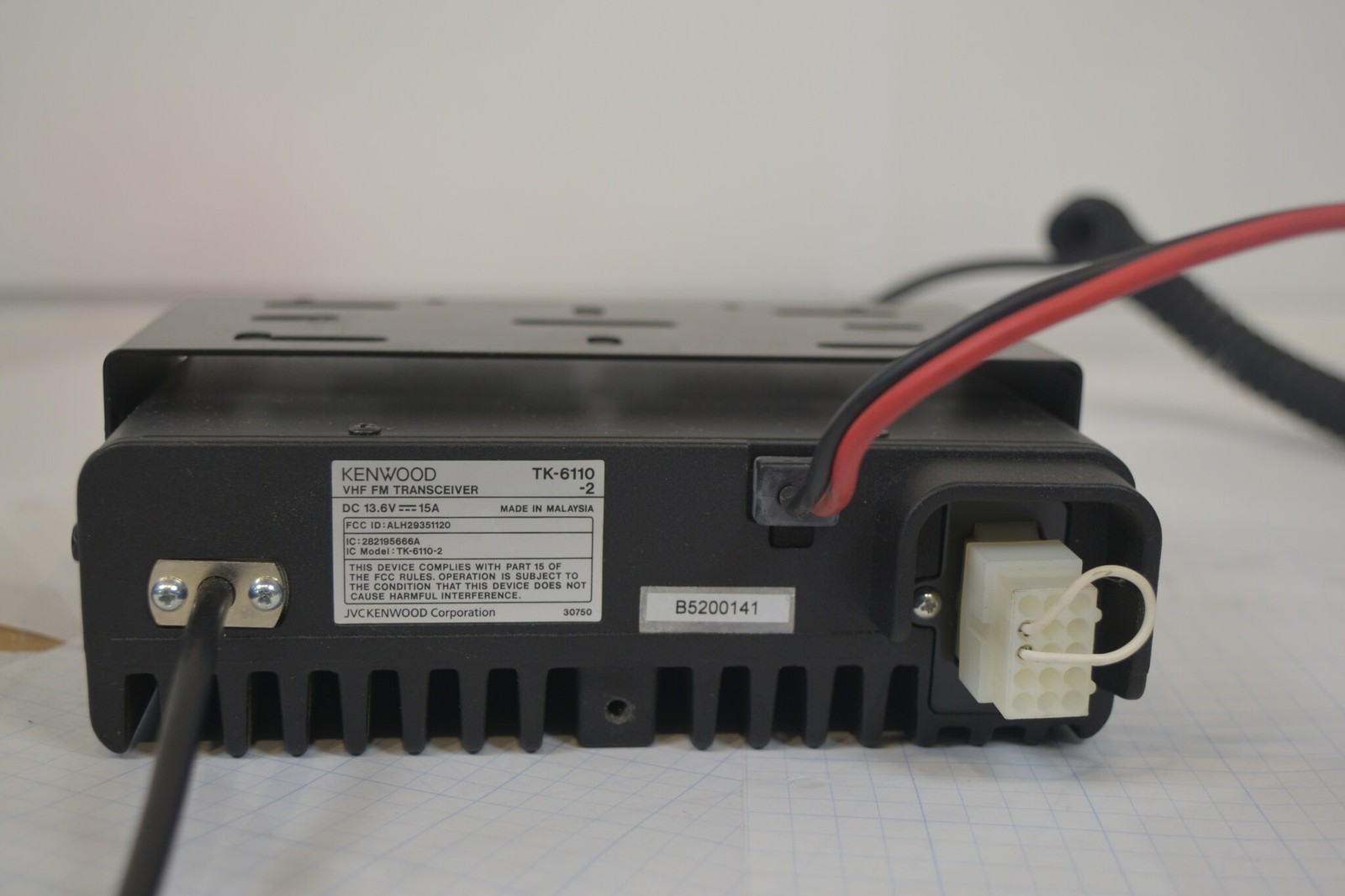 Kenwood TK-6110-2 Low Band 35-50 MHz 70W Mobile Radio + Mic + Bracket RX Tested
