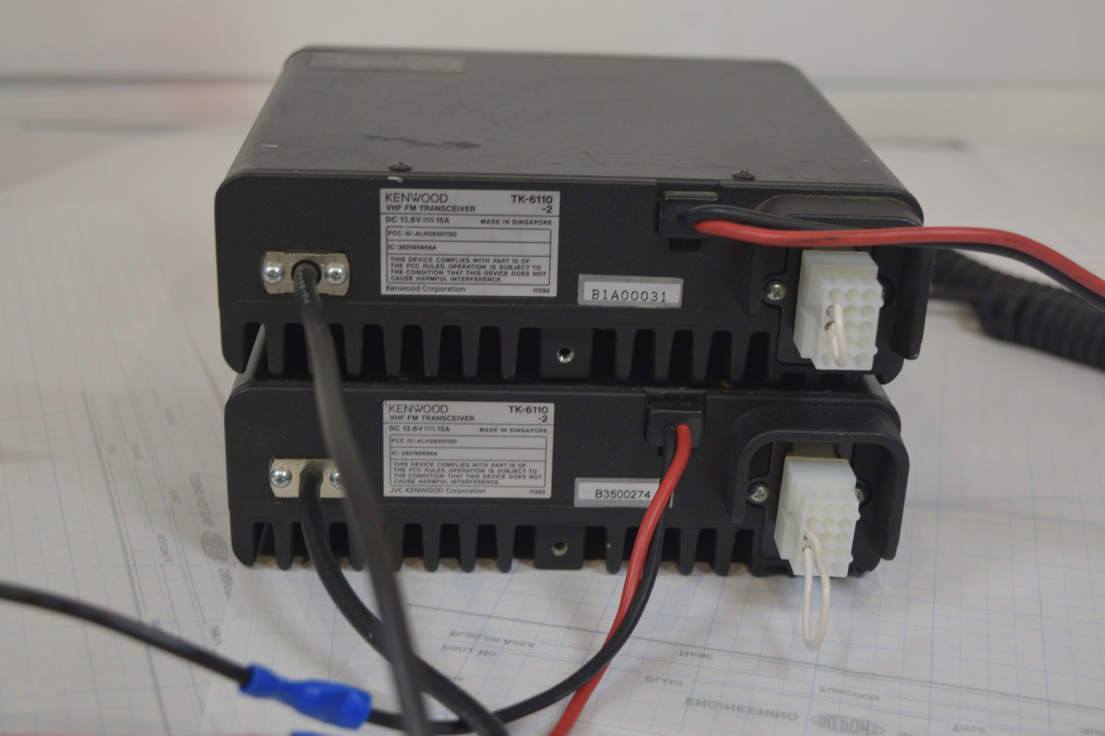 Kenwood TK-6110-2 Low Band 35-50 MHz 70W Mobile Radio + Mic + DC Cable RX Tested