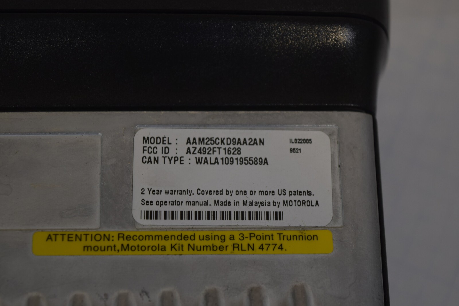 Motorola CDM1250 Low Band 36-42 MHz 60W Mobile Radio AAM25CKD9AA2AN + Mic RX OK