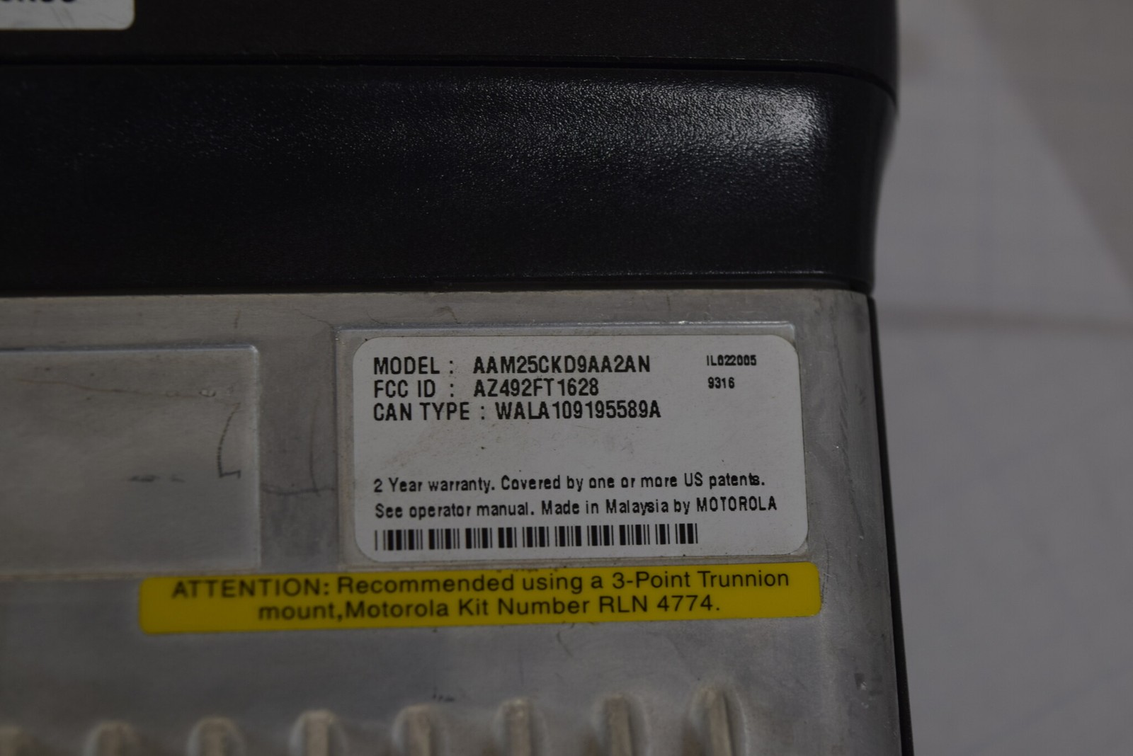 Motorola CDM1250 Low Band 36-42 MHz 60W Mobile Radio AAM25CKD9AA2AN + Mic RX OK