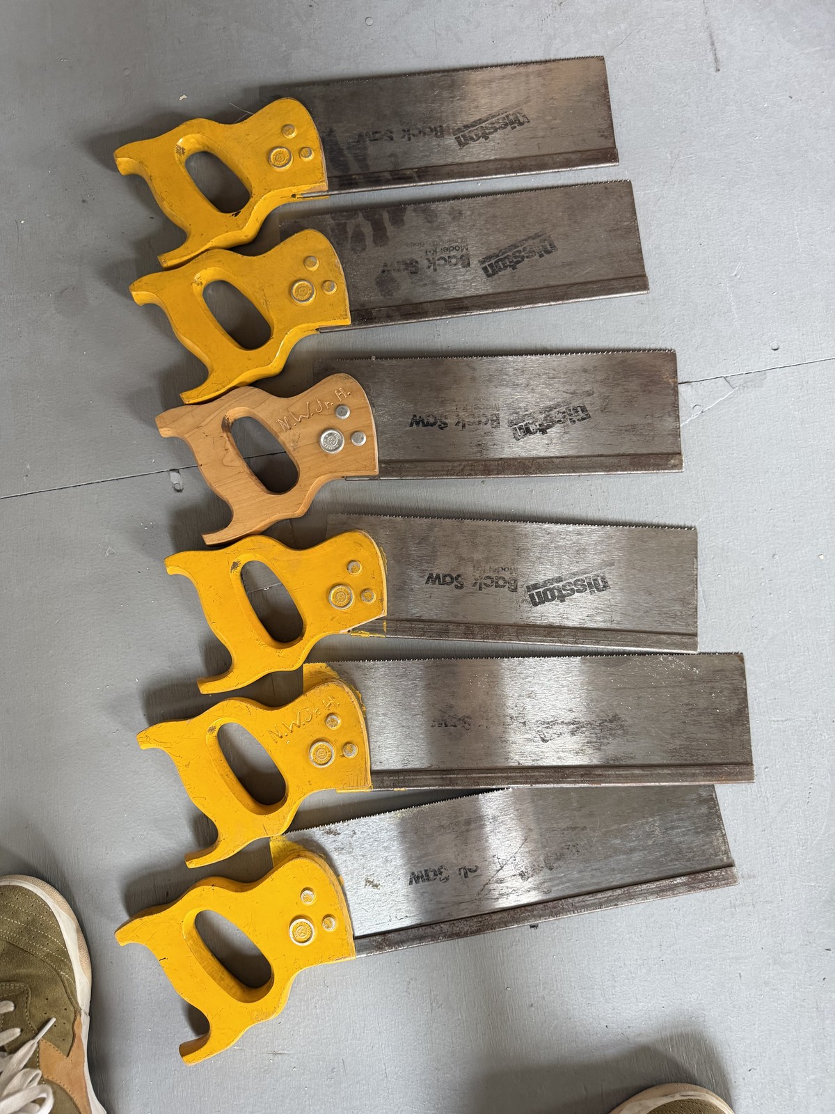 Lot of 7 Back Saws 6 Disston 14in Miter Saw Steel Spine Tenon Woodworking