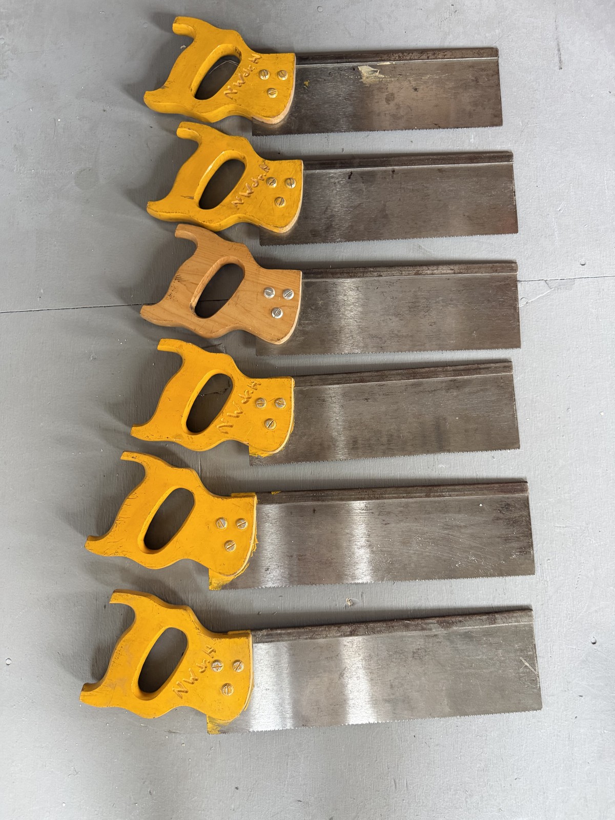 Lot of 7 Back Saws 6 Disston 14in Miter Saw Steel Spine Tenon Woodworking