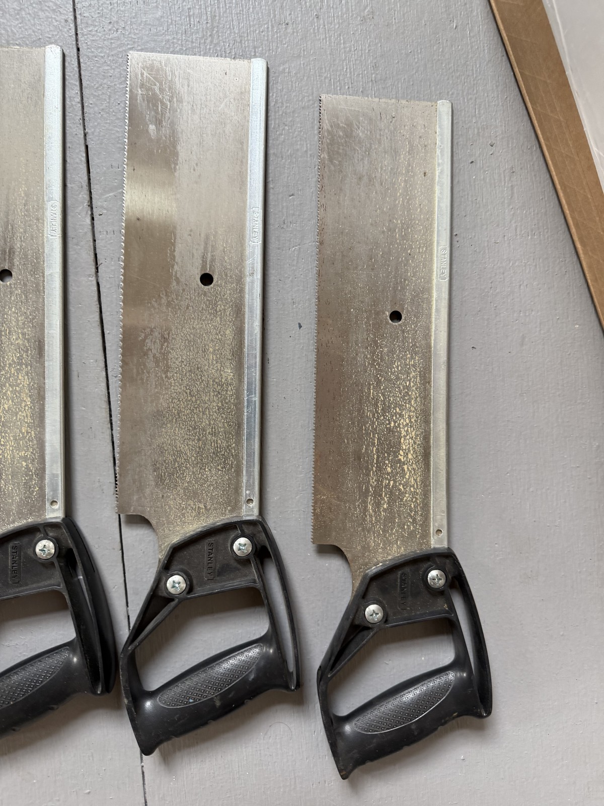 Lot of 5 Miter Box Back Saws 14in Steel Spine Poly Handle Tenon Saw Tools