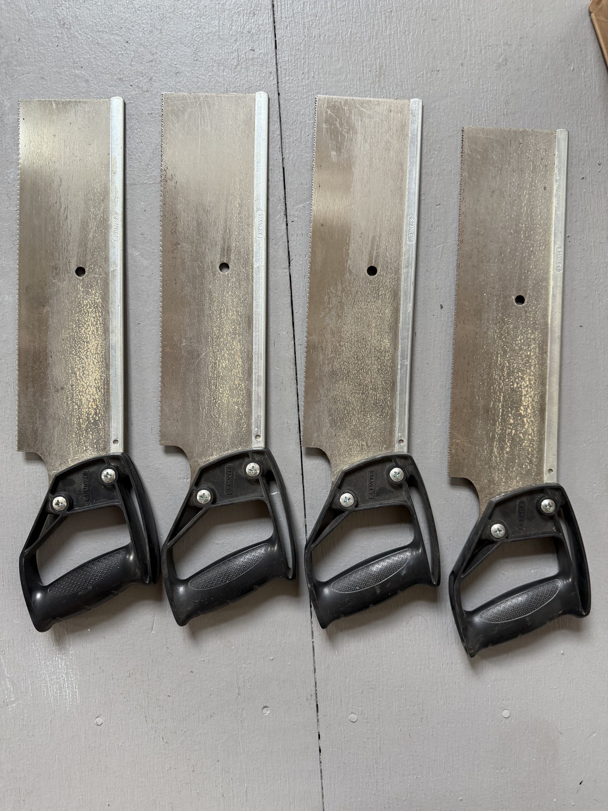 Lot of 5 Miter Box Back Saws 14in Steel Spine Poly Handle Tenon Saw Tools
