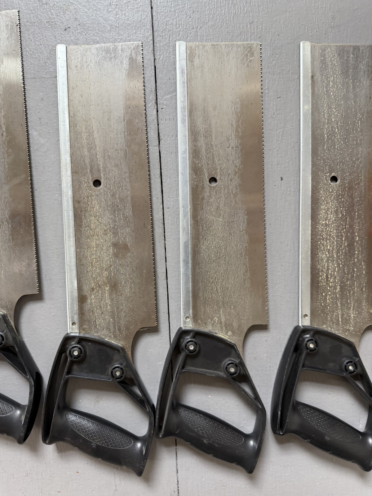 Lot of 5 Miter Box Back Saws 14in Steel Spine Poly Handle Tenon Saw Tools