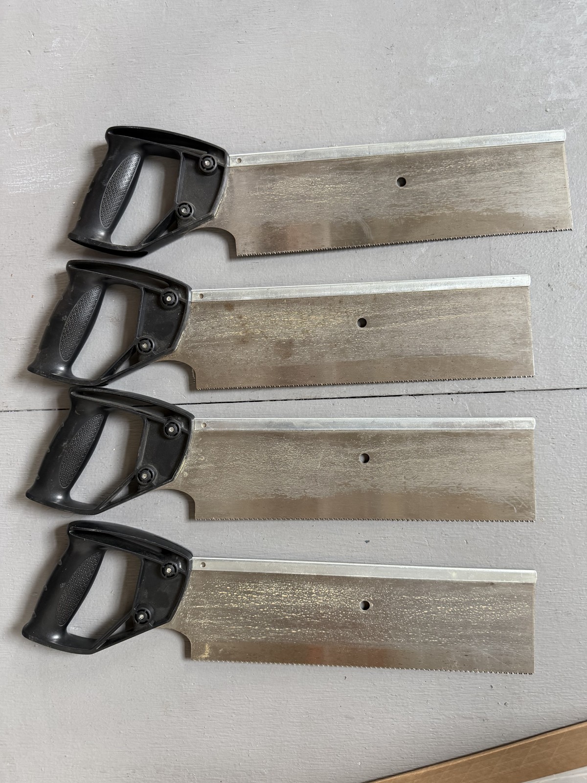 Lot of 5 Miter Box Back Saws 14in Steel Spine Poly Handle Tenon Saw Tools