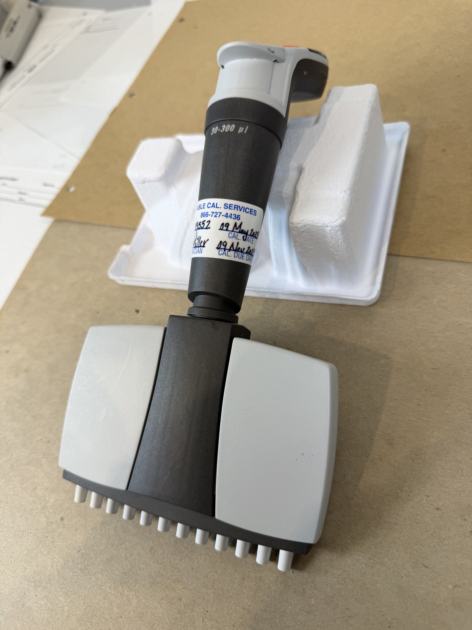 Thermo Finnpipette Novus 12-Channel 30-300uL Electronic Pipette Powers On