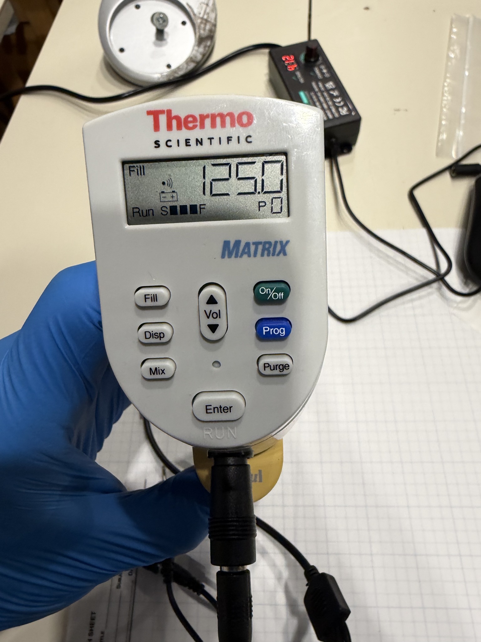 Thermo Matrix eQualizer 125uL 8-Channel Adjustable Spacing Pipette Powers On