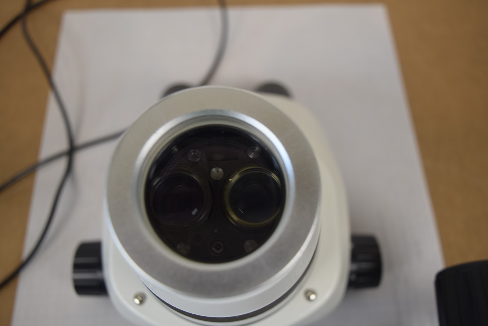 ScienScope Stereo Zoom Microscope Head G-AL 0.5X ELZ-P2 Rail LED Ring - No Stand