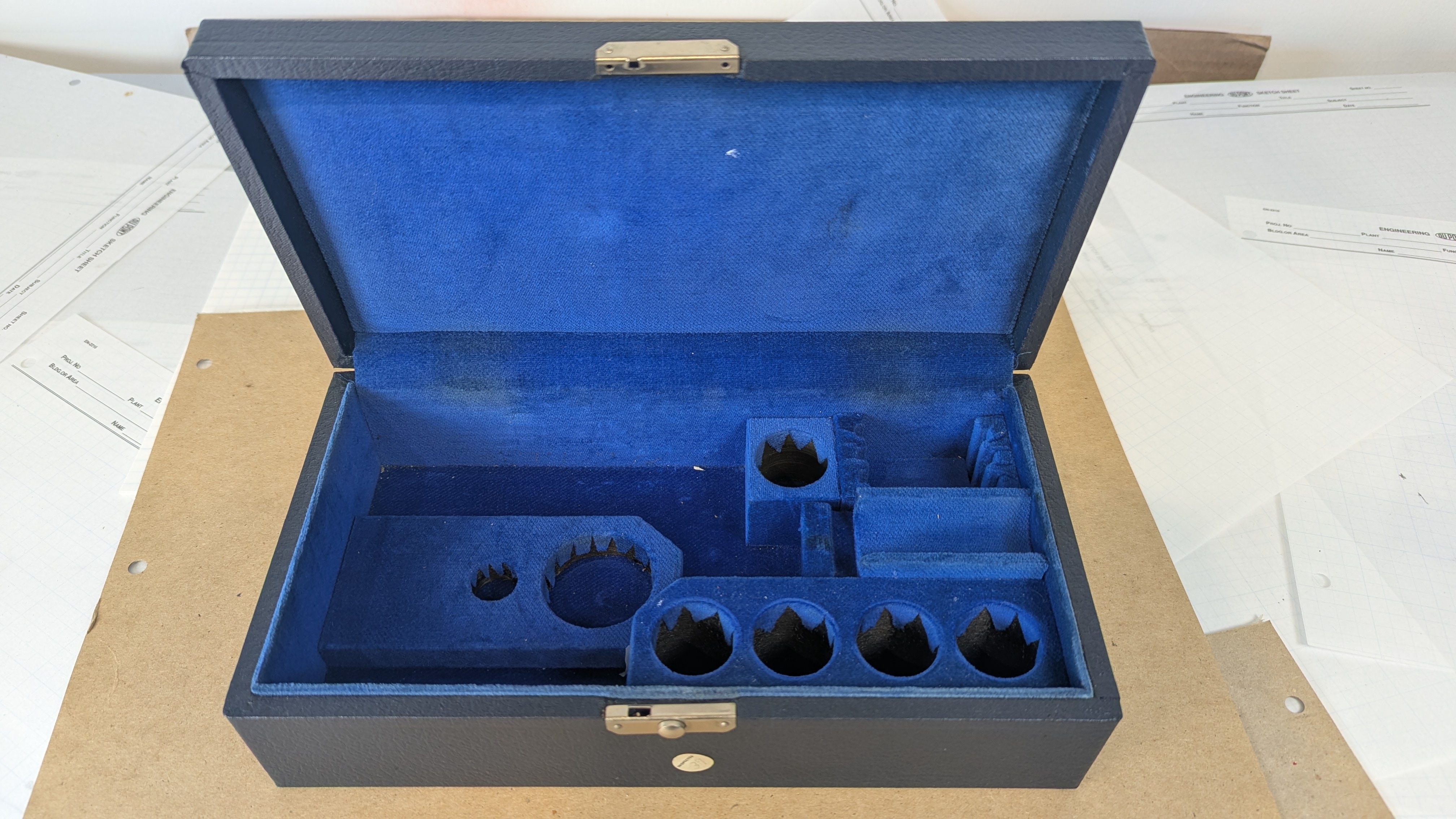 Vintage Bausch & Lomb Microscope Objective Case Fitted Blue Velvet Box EMPTY