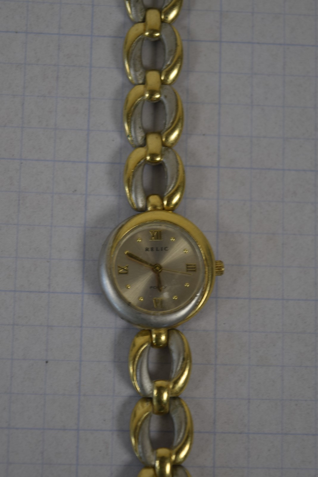 Relic Women's Two-Tone Bracelet Watch Silver Gold Roman Numeral Quartz Dress