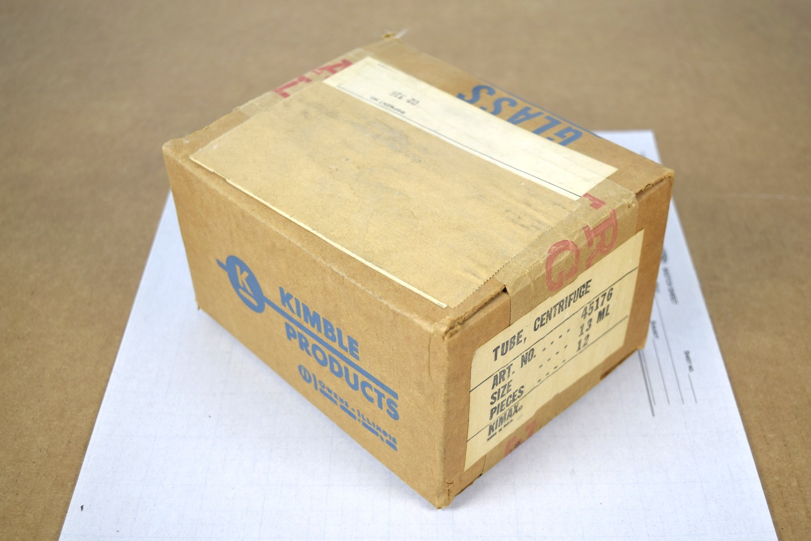 Vintage Kimble Kimax 45176 Centrifuge Tube 13mL SEALED Factory Box of 12 NOS
