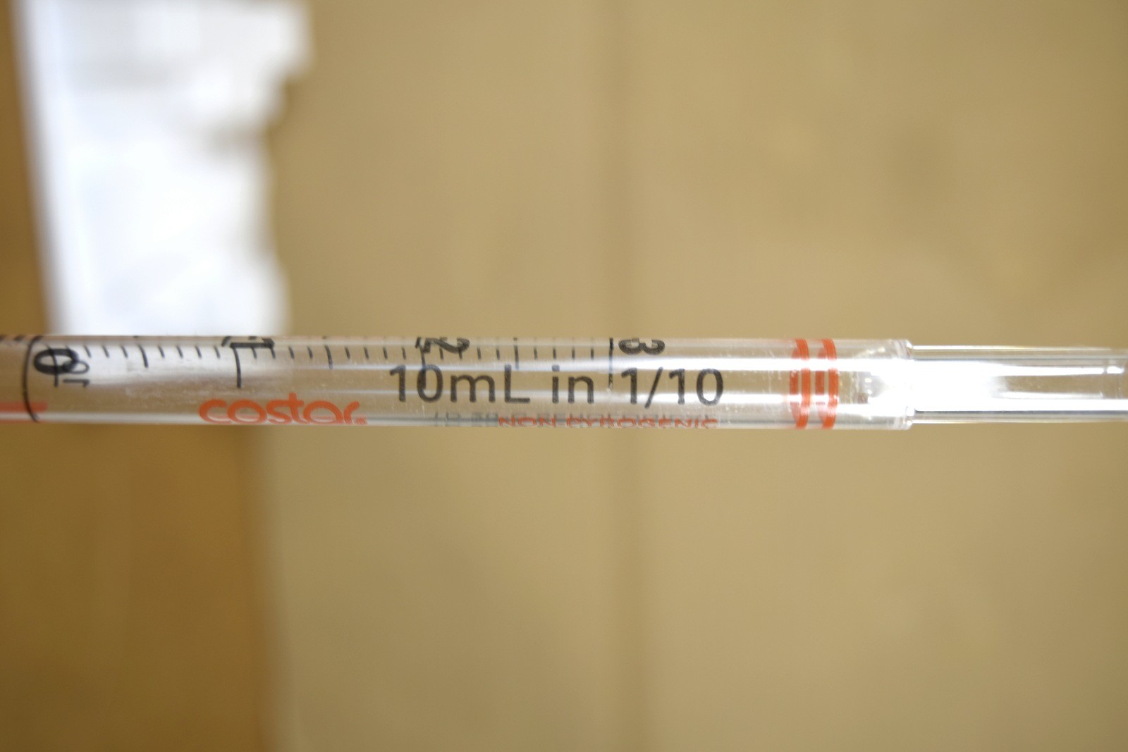 Costar 10mL in 1/10 Serological Pipet Lot of 35 Polystyrene Open Bag NON-STERILE