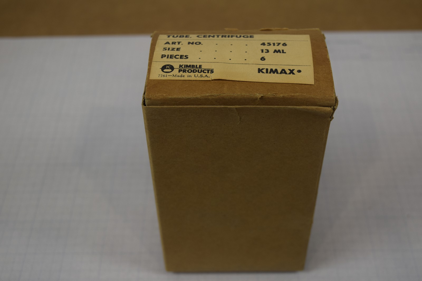 Vintage Kimble Kimax 45176 Glass Centrifuge Tube 13mL Conical 6-Pack w/ Stoppers