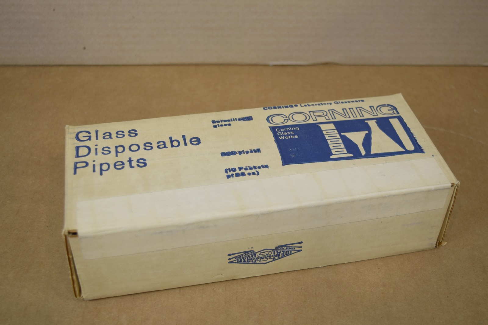 Vintage Corning 7078 Glass Serological Pipets 0.5mL in 1/100 - Sealed 25pk NOS