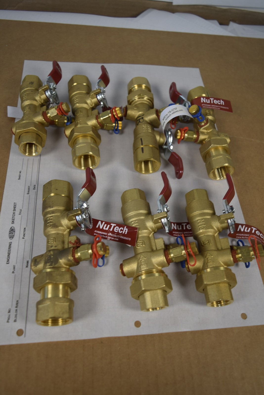 NuTech MB1e-1B-075F 3/4" FNPT Manual Balancing Valve Union P/T Ports 600 WOG NOS