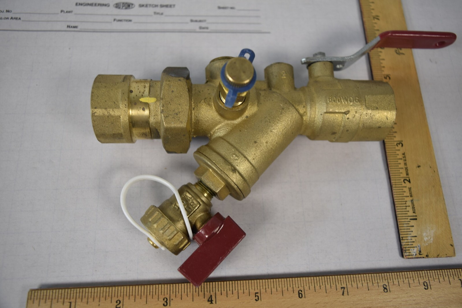NuTech SV1e 3/4" Combination Strainer Ball Valve Union Y-Strainer 600 WOG NOS