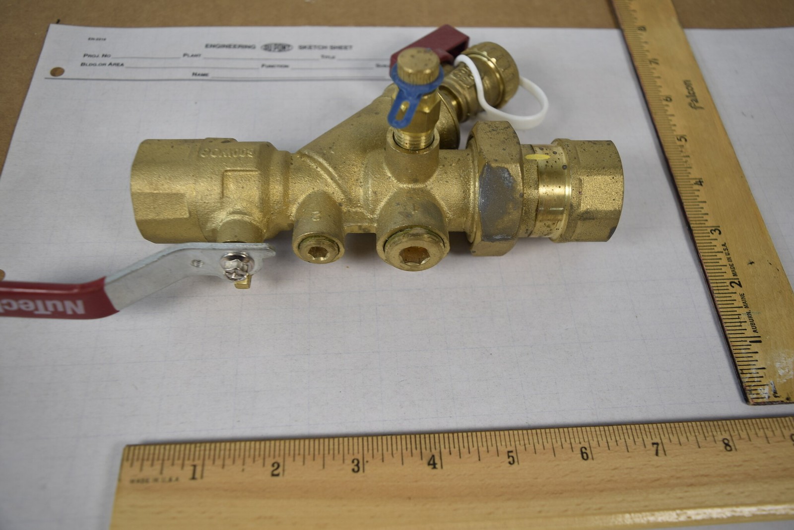 NuTech SV1e 3/4" Combination Strainer Ball Valve Union Y-Strainer 600 WOG NOS