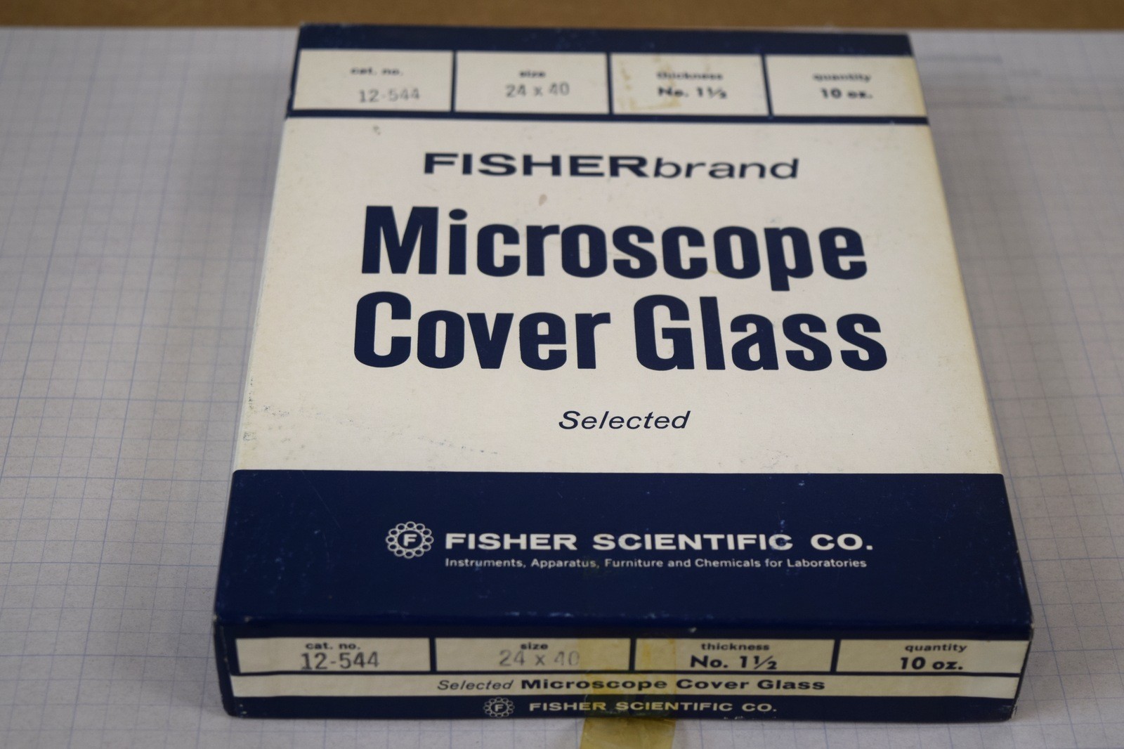 Vintage Corning Cover Glass 24x40mm No. 1-1/2 Fisher 12-544 10 oz Carton NOS