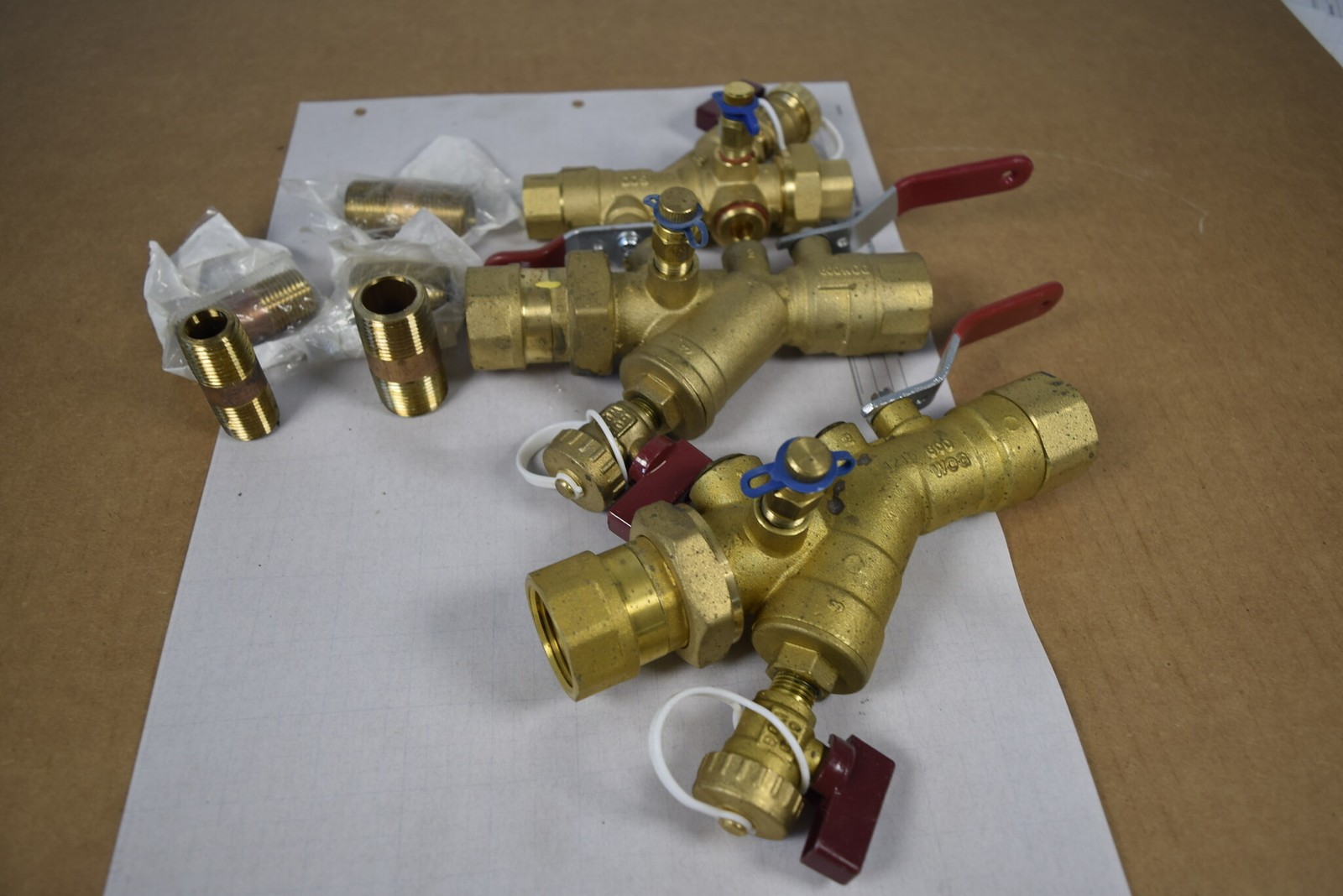 NuTech 1/2" Manual Balancing Ball Valve Union x FNPT P/T Port Drain 600 WOG NOS