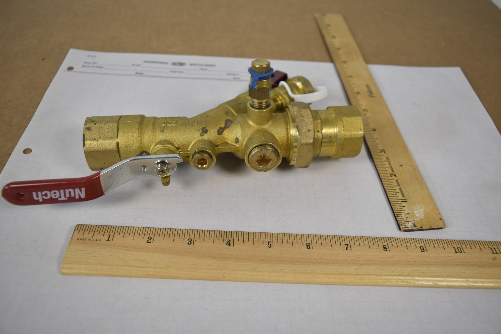 NuTech SV 1" FNPT Combination Strainer Ball Valve Union Y-Strainer 600 WOG NOS