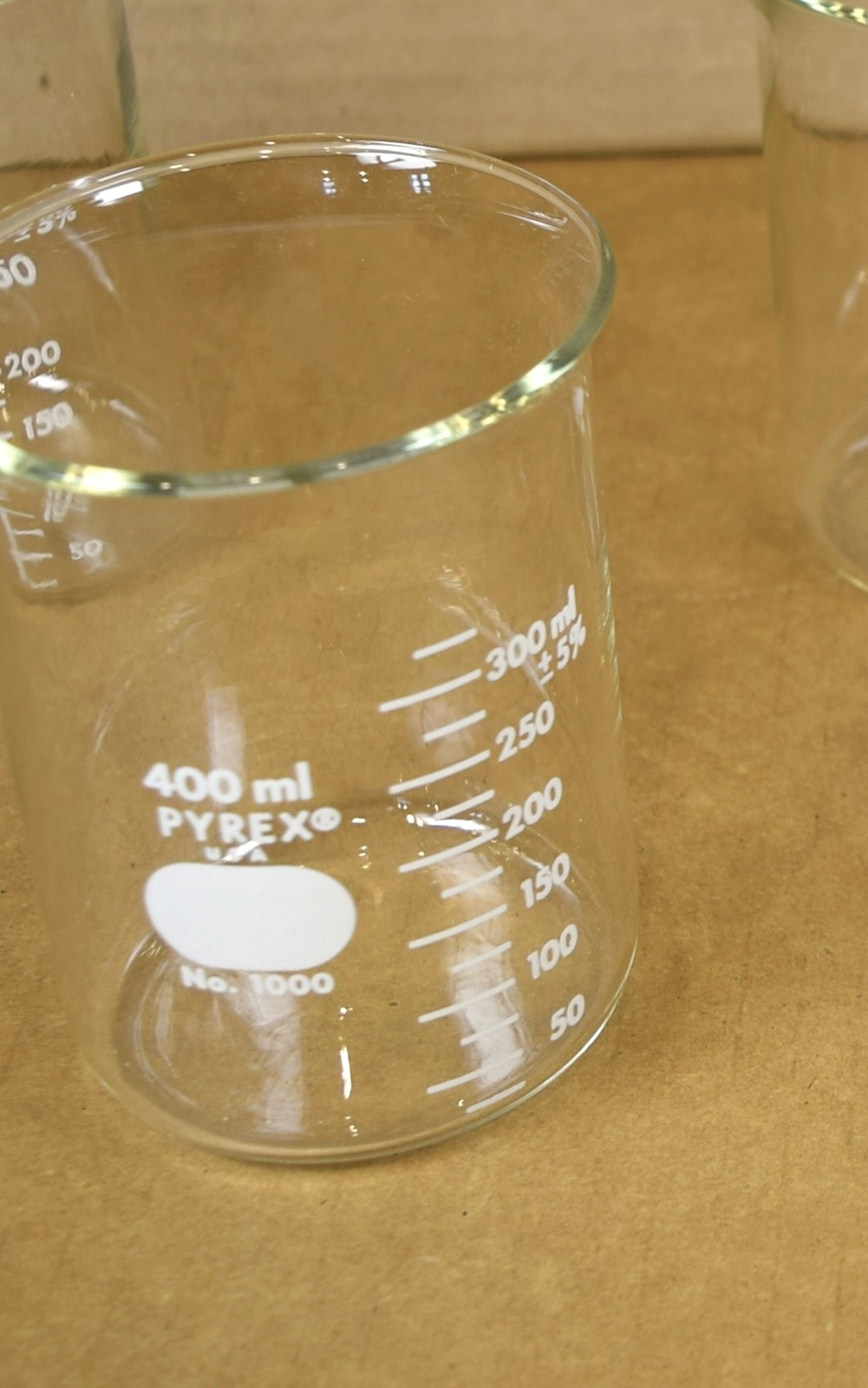 Vintage Corning Pyrex No. 1000 Griffin Beaker 400mL Graduated USA Unused NOS