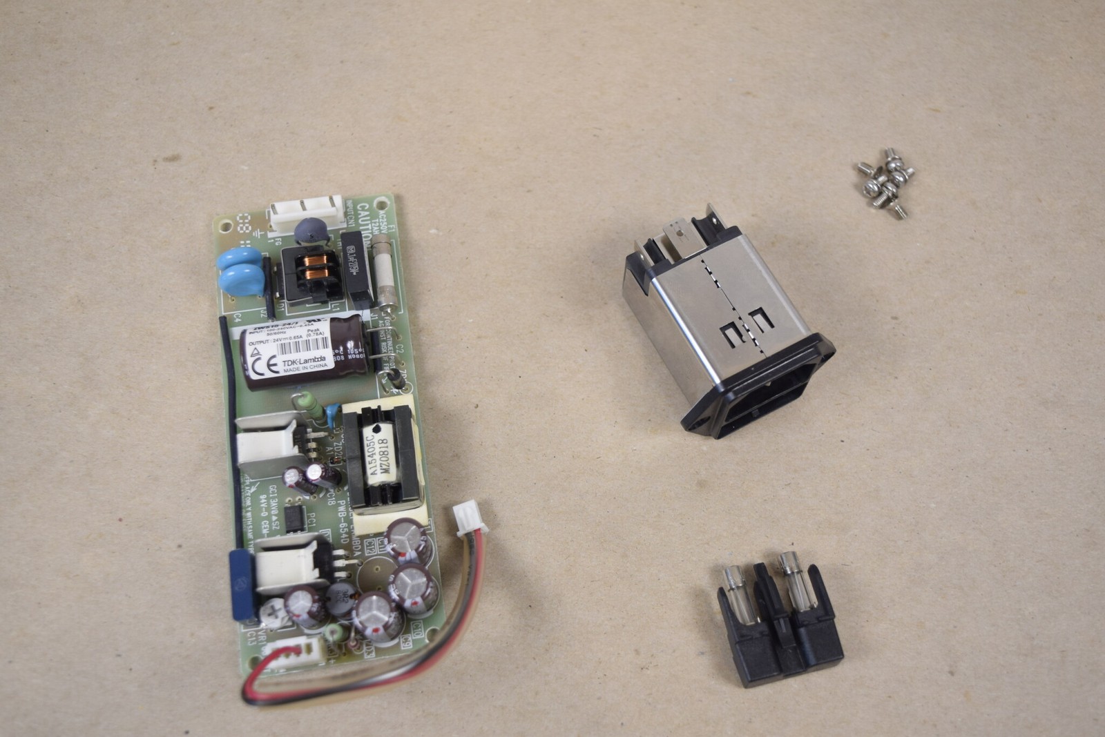 TDK-Lambda ZWS15-24/J 24V 0.65A PSU + IEC Mains Inlet - Agilent G1379B Tested
