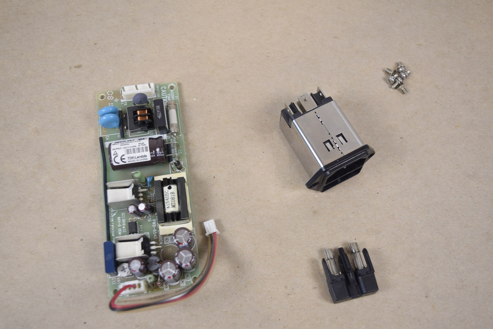 TDK-Lambda ZWS15-24/J 24V 0.65A PSU + IEC Mains Inlet - Agilent G1379B Tested