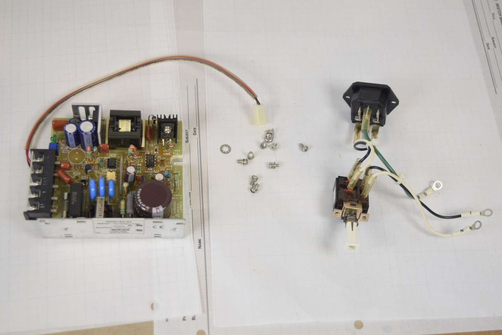 Agilent G1379A Degasser Power Supply RWS15A-24 w Power Switch - Tested Working