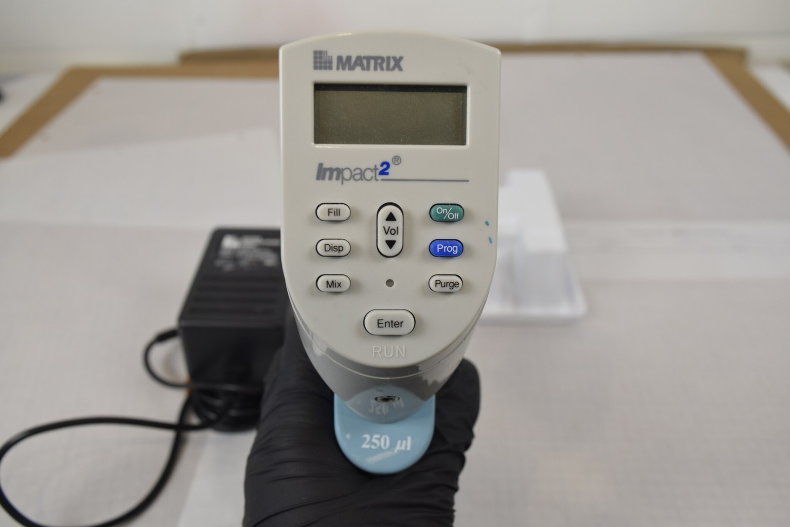 Matrix Impact2 8-Channel 250uL Adjustable Spacing Electronic Pipette + Charger