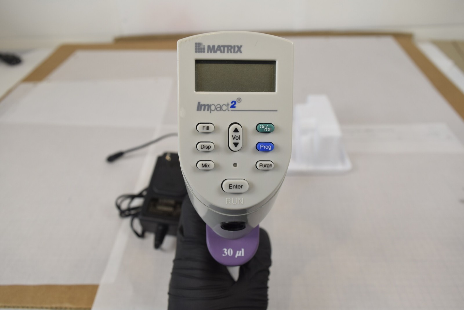 Matrix Impact2 16-Channel 1-30uL Electronic Pipette + Charger - Bench Tested