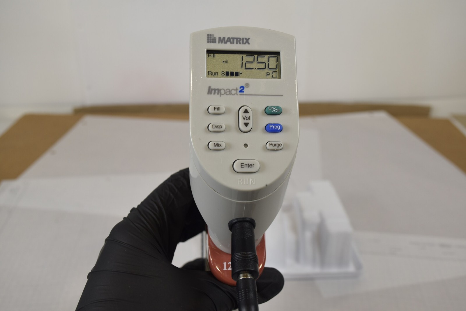 Matrix Impact2 12-Ch 0.5-12.5uL Adjustable Spacing Electronic Pipette + Charger