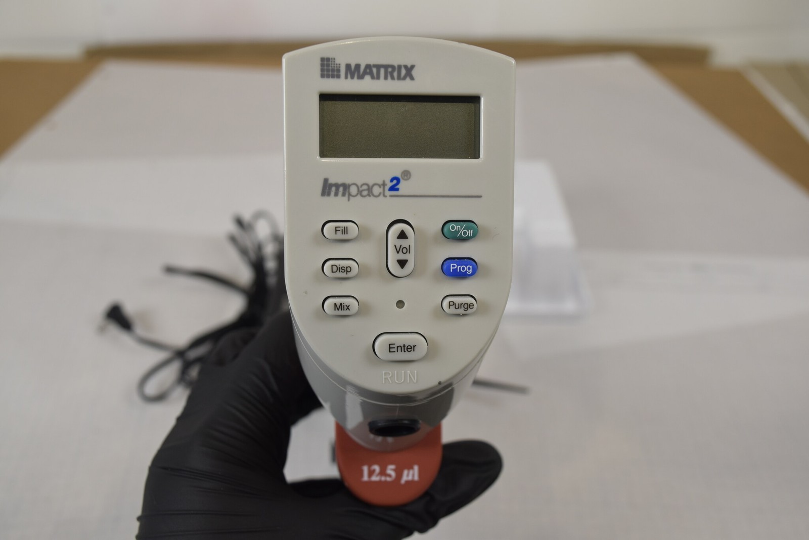 Matrix Impact2 12-Ch 0.5-12.5uL Adjustable Spacing Electronic Pipette + Charger