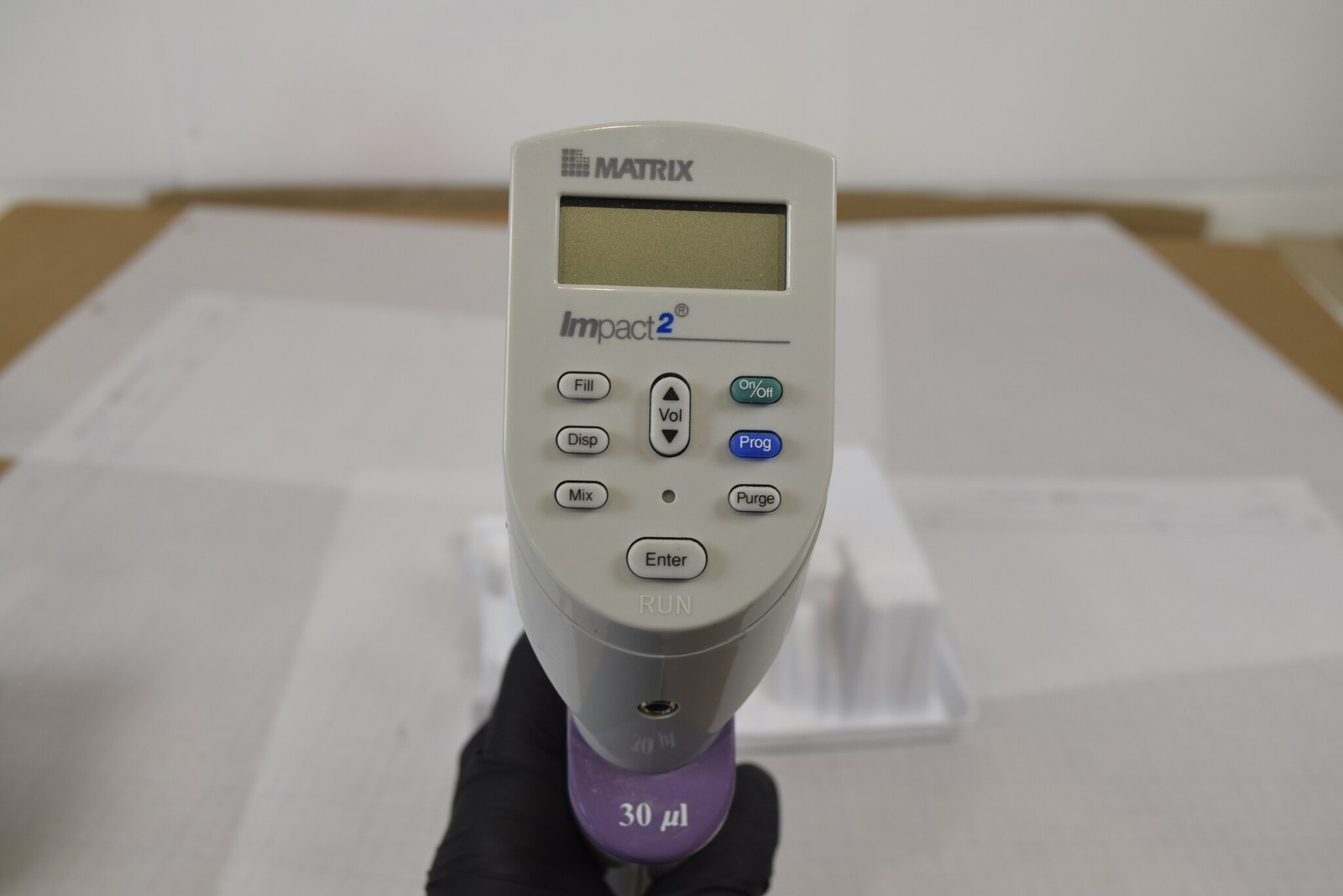 Matrix Impact2 8-Channel 30uL Adjustable Spacing Pipette + Charger - Tested