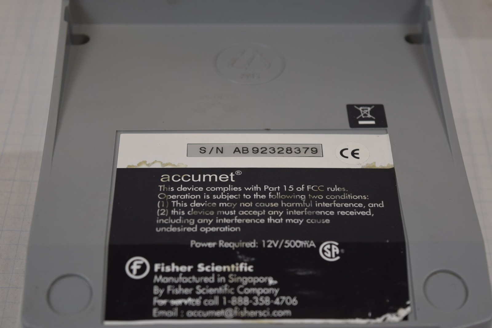 Fisher accumet AB15 pH/mV Meter - Blank Display, No Electrode or PSU, For Parts
