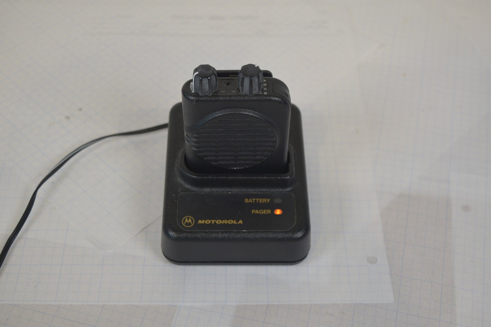 Motorola Minitor IV VHF Pager A03KUS7238BC + Working Charger + Adapter - Tested