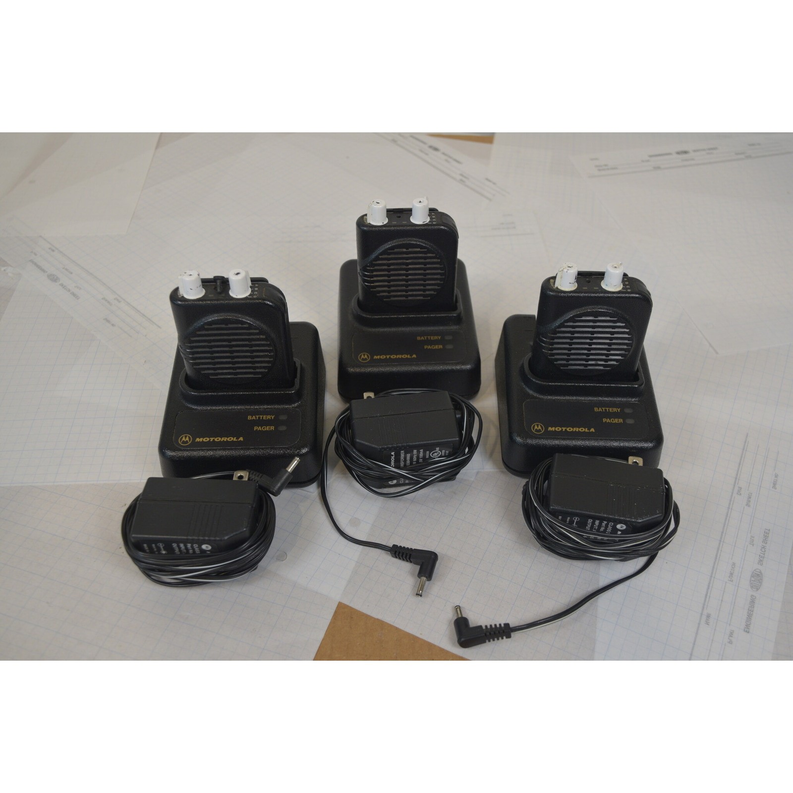 Motorola Minitor IV VHF Voice Pager A03KUS7238BC w/ Charger + Adapter - Tested
