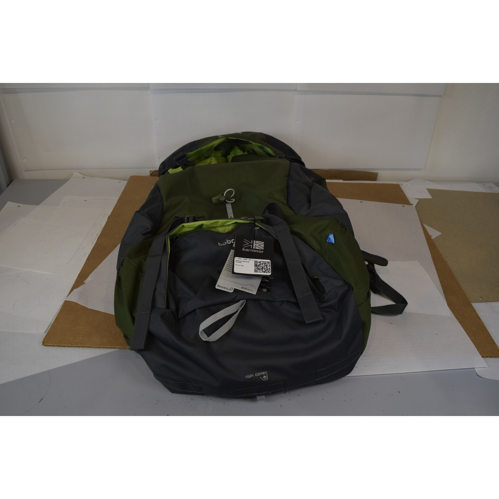 Karrimor Bobcat 65 Rucksack 65L Hiking Backpack Green/Grey - New With Tags