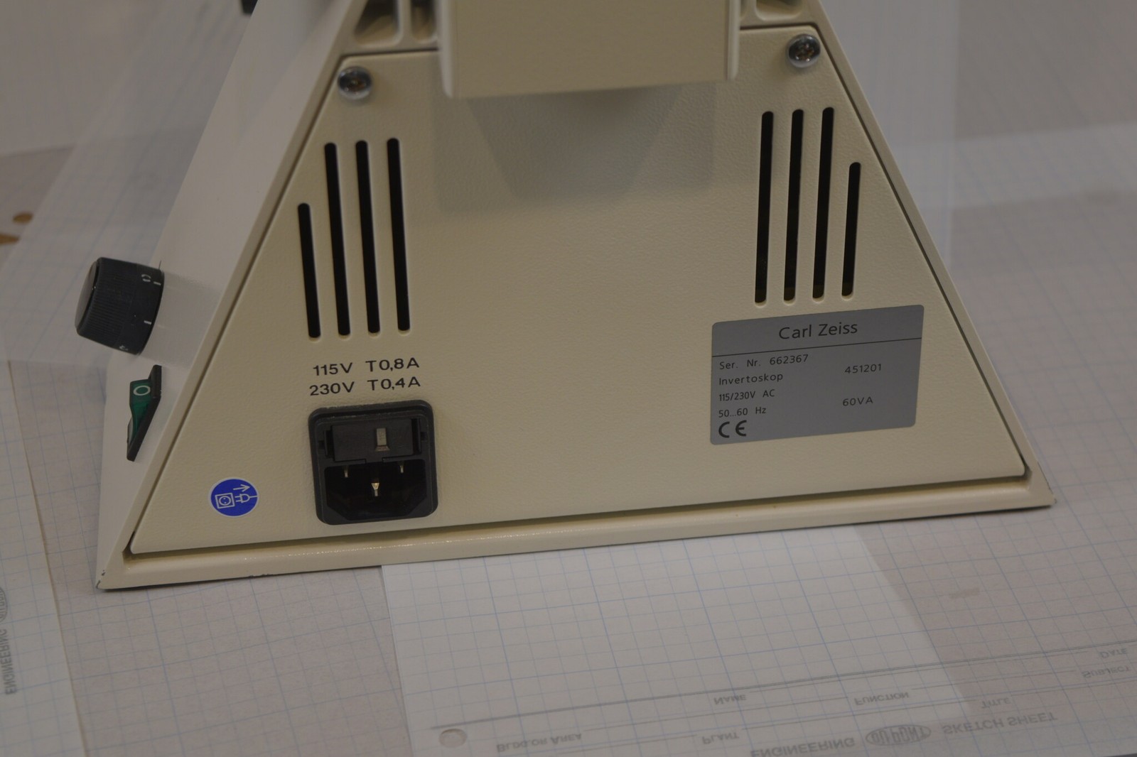 Carl Zeiss Invertoskop 451201 Inverted Phase Contrast Microscope 5 Objectives