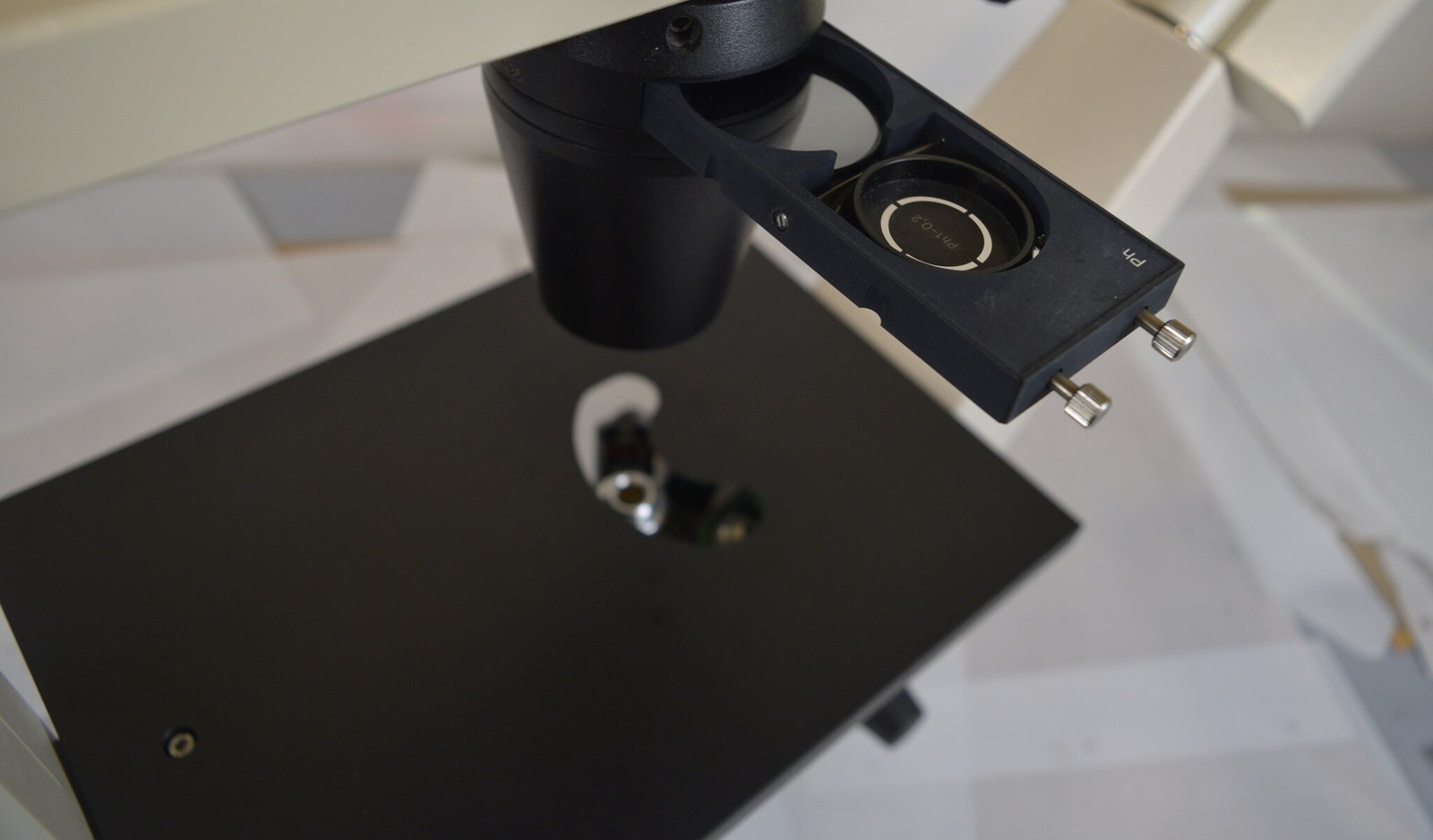 Carl Zeiss Invertoskop 451201 Inverted Phase Contrast Microscope 5 Objectives
