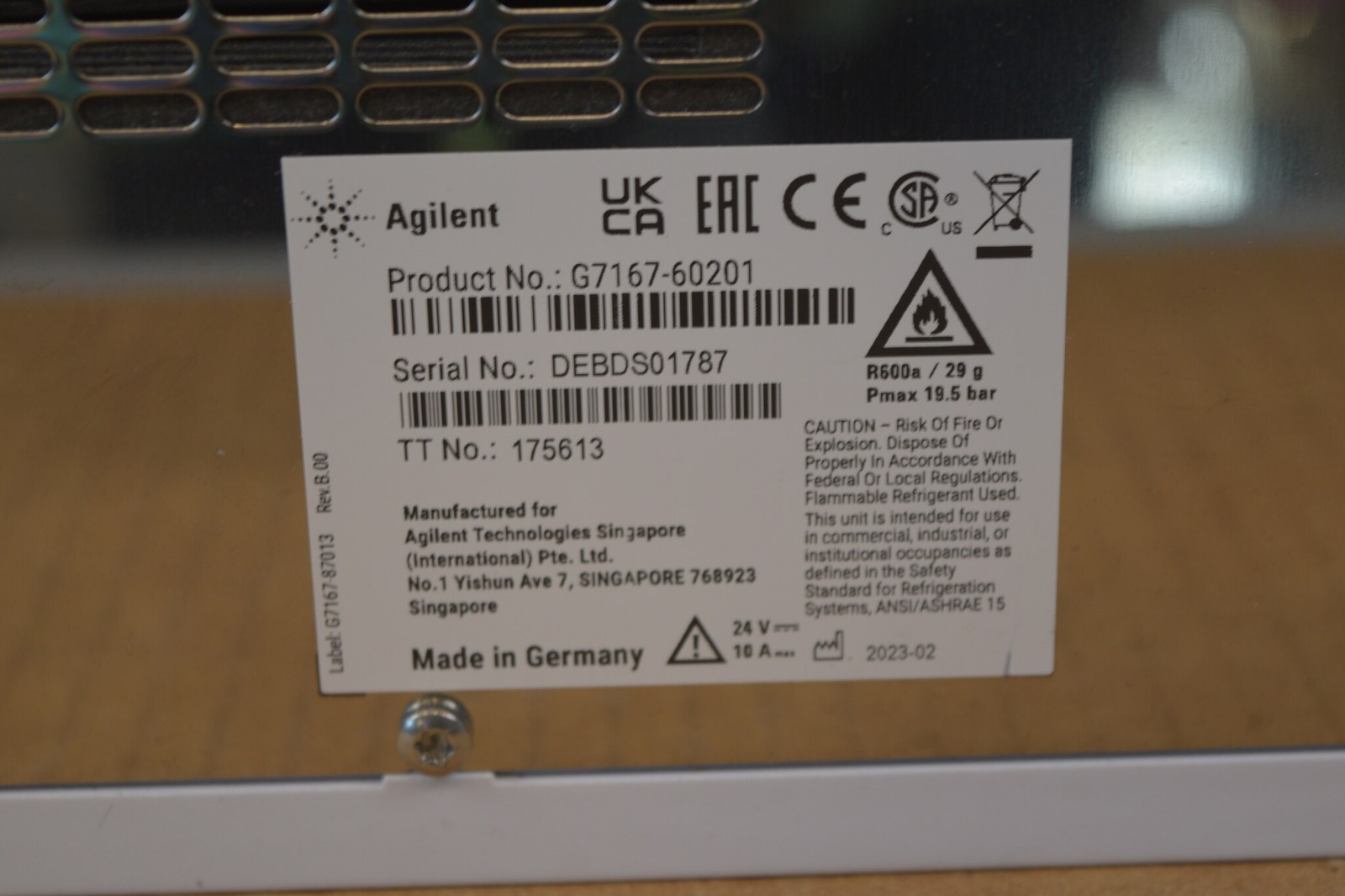 Agilent InfinityLab G7167-60201 Sample Thermostat 1260/1290 II - Untested