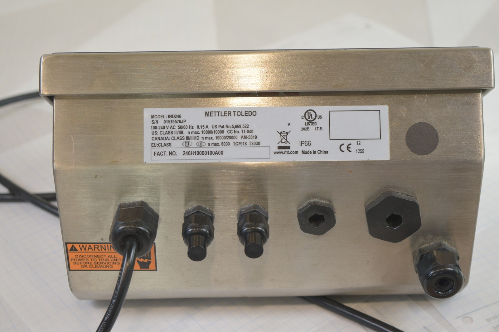 Mettler Toledo IND246 Stainless Weighing Terminal Indicator - Tested to 54 kg