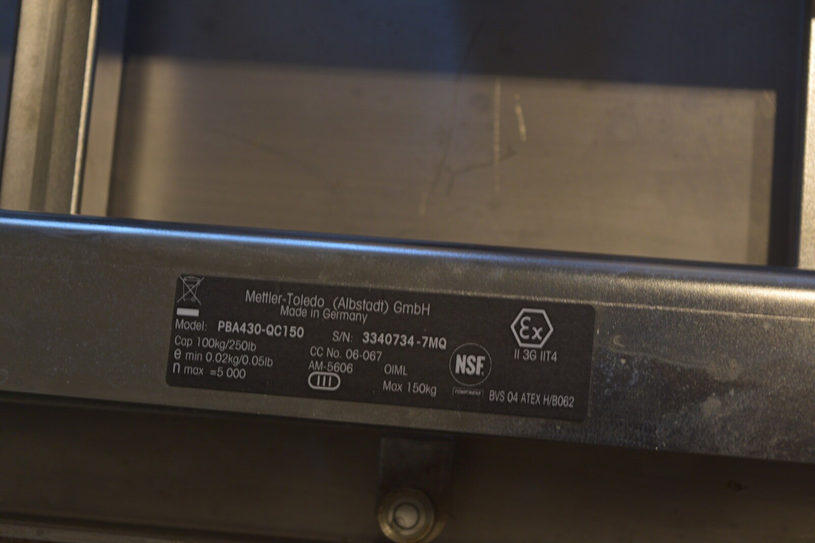 Mettler Toledo PBA430-QC150 Stainless Bench Platform + Column Stand 100 kg