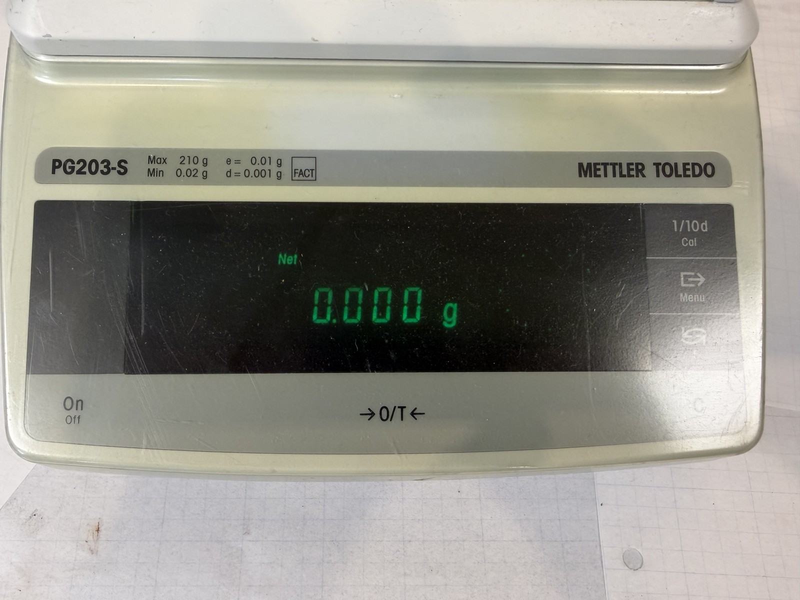 Mettler Toledo PG203-S Precision Balance 210g x 0.001g Tested - No Power Supply