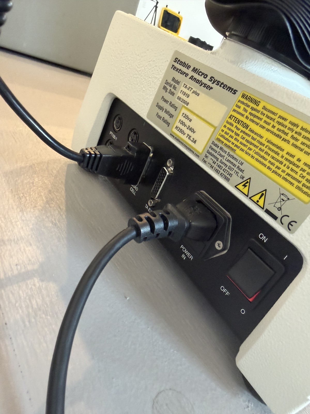 Stable Micro Systems TA-XT plus Texture Analyser — Powers On, Complete