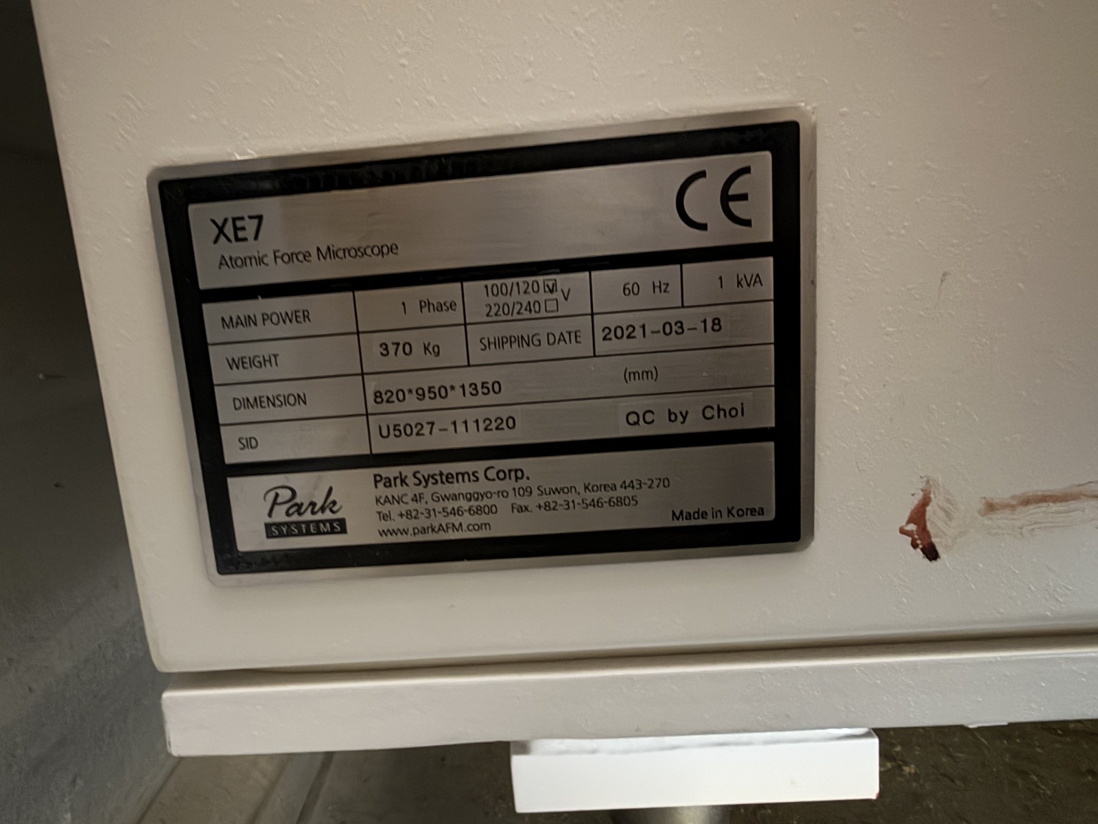 Park Systems XE7 Atomic Force Microscope (AFM) - Complete System w/ Controller, Acoustic/Vibration Enclosure + Full Software Suite & Registered Ownership