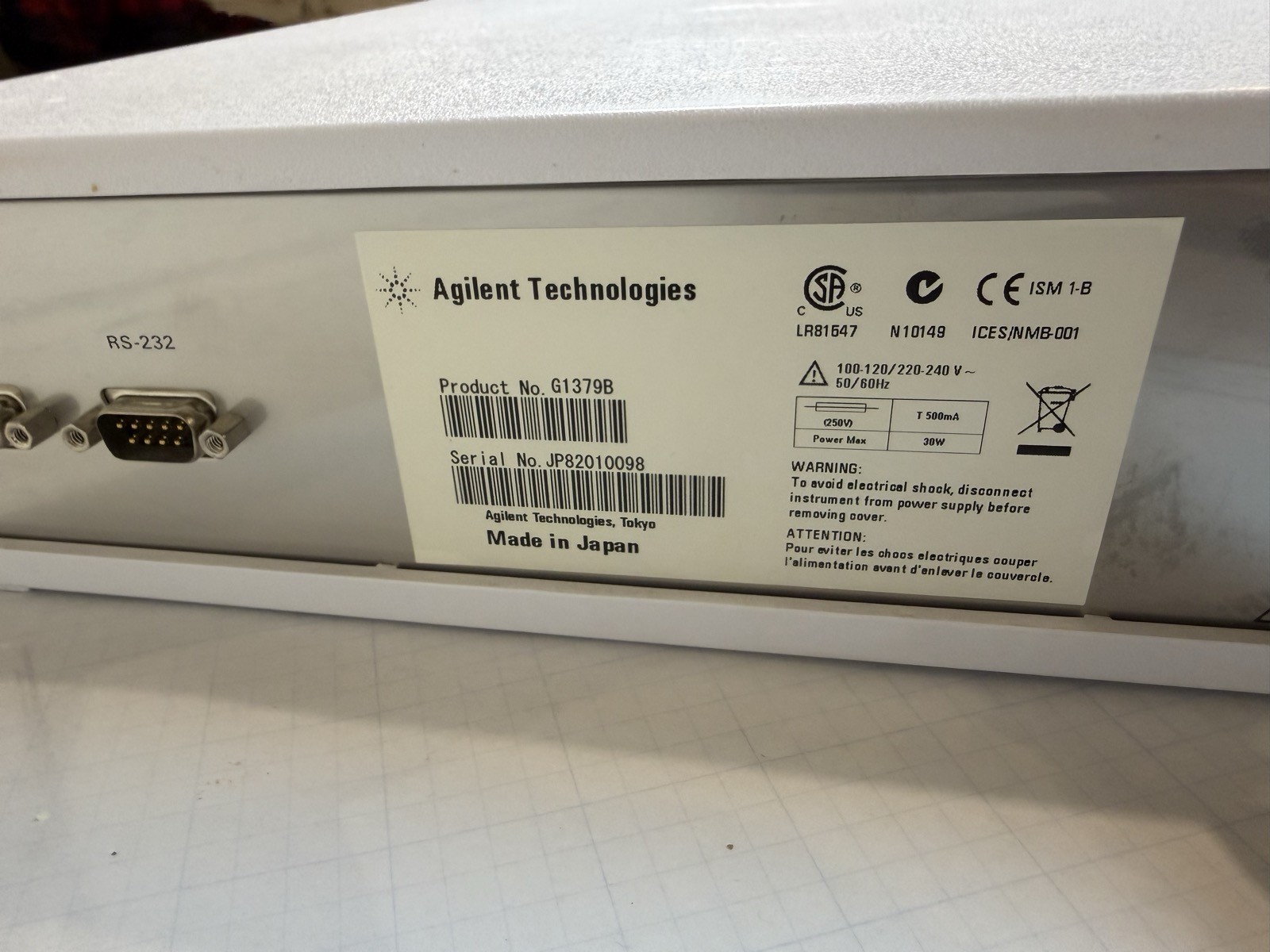 Agilent 1200 G1379B Micro Vacuum Degasser HPLC S/N JP82010098 — Powers On