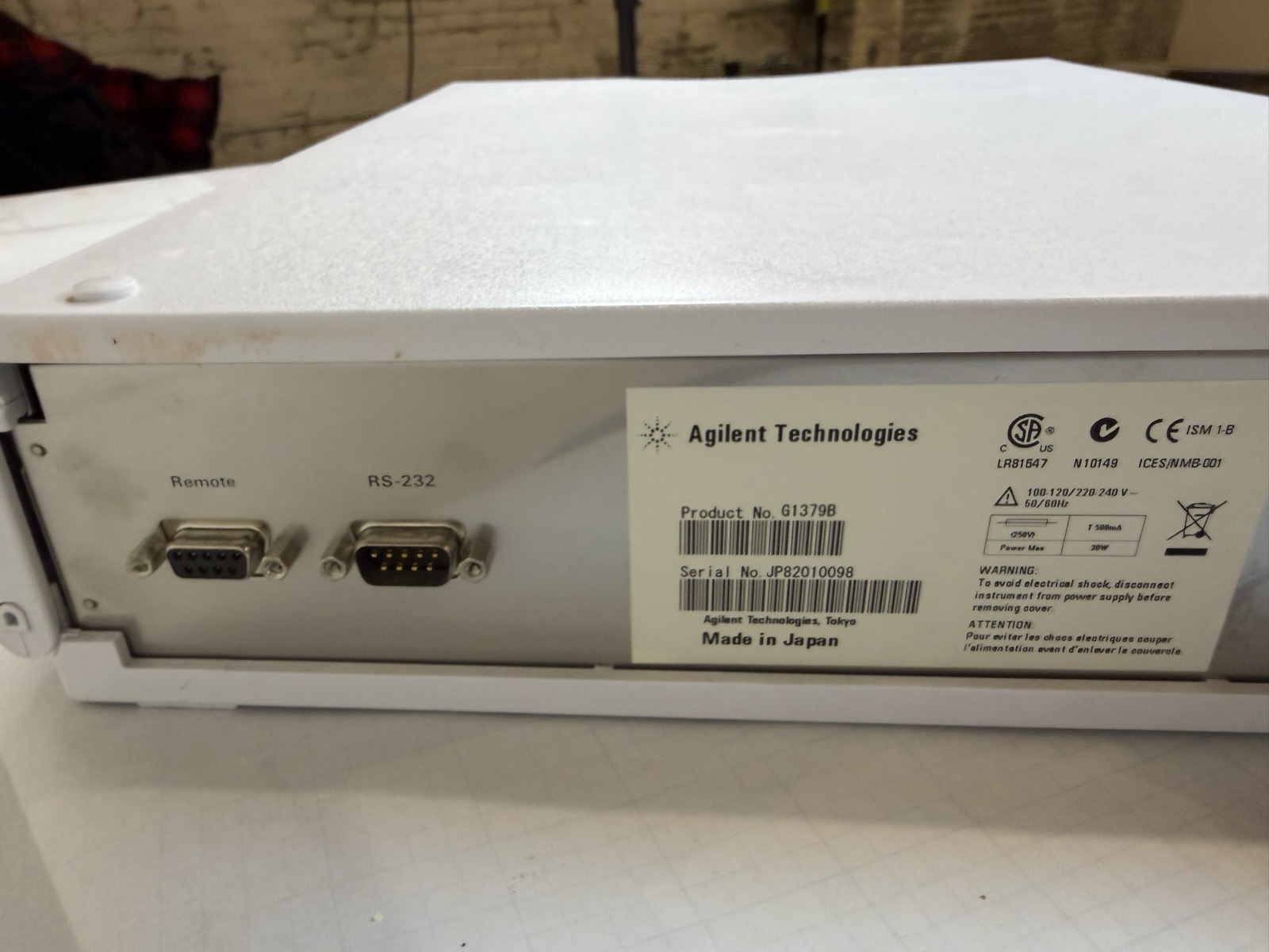 Agilent 1200 G1379B Micro Vacuum Degasser HPLC S/N JP82010098 — Powers On